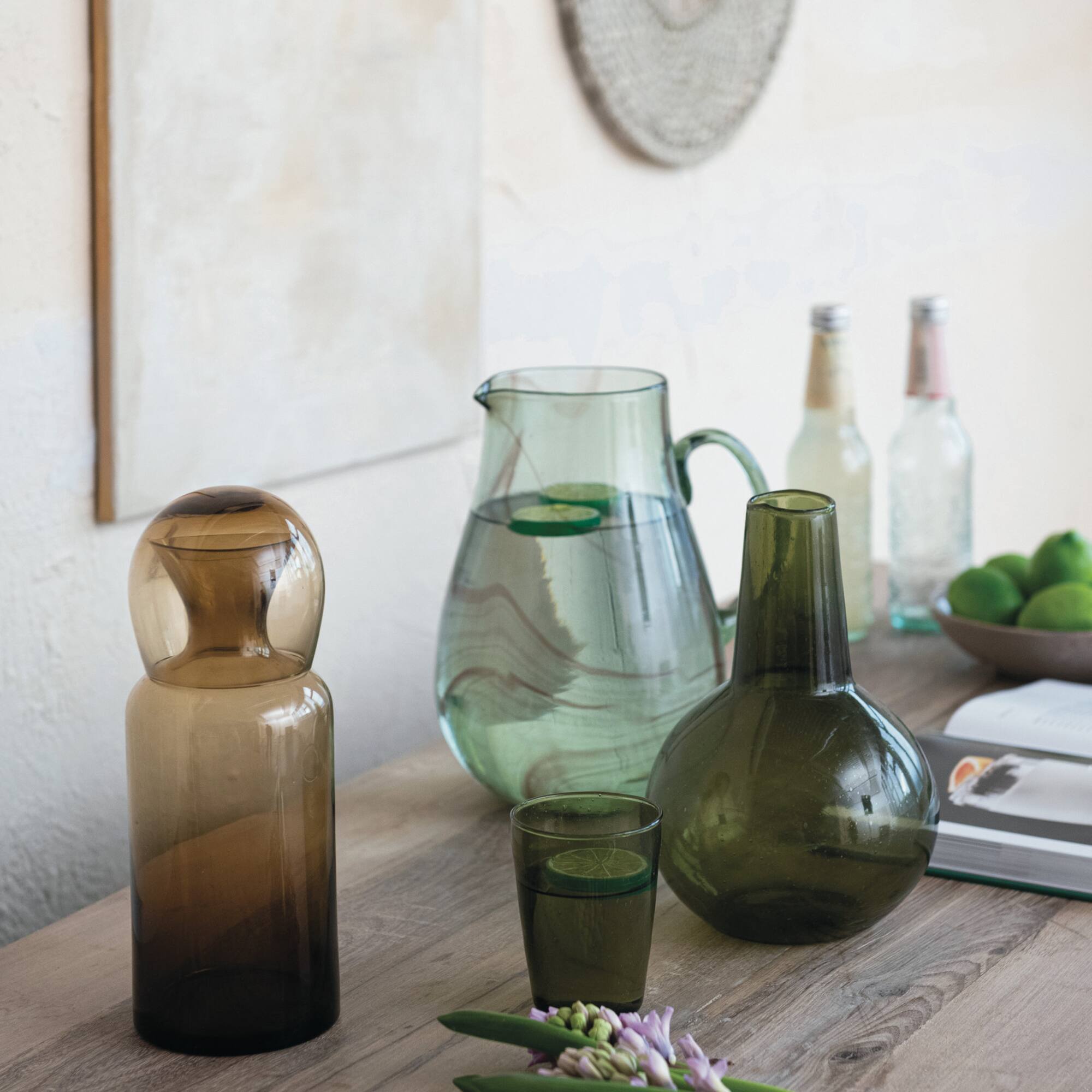 Hello Honey® Glowing Amber Glass Carafe Set